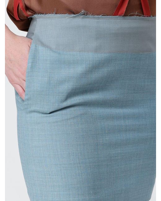 MM6 by Maison Margiela Blue Wool Mini Skirt