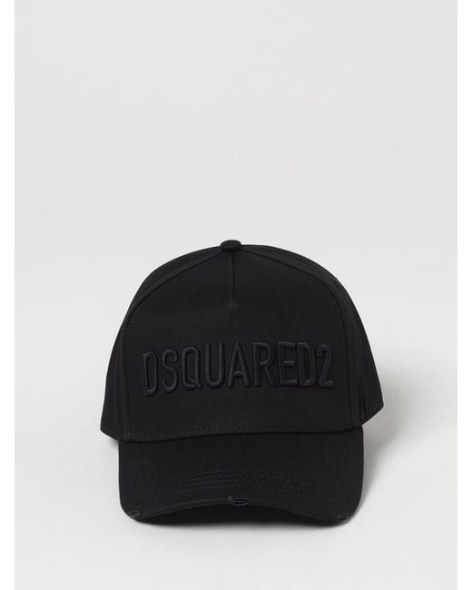 DSquared² Black Baseball Cap Embroidered Logo for men