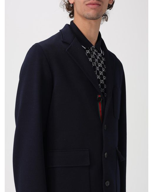 Gucci Blue Single-Breasted Cotton Jersey Blazer for men