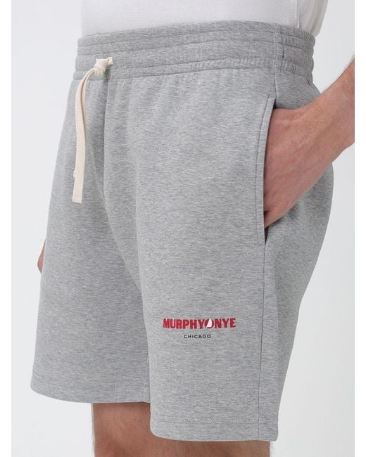 Murphy & Nye Gray Cotton-Blend Jogging Shorts With Drawstring Waist for men