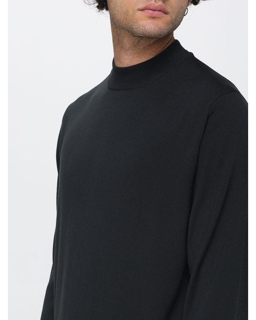 Zanone Blue Crew Neck Wool Blend Jumper With Long Sleeves for men