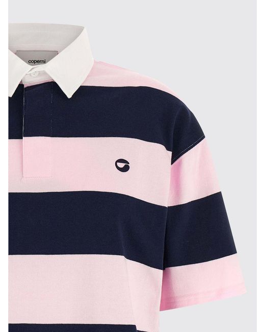 Coperni Blue Striped Organic Cotton Polo