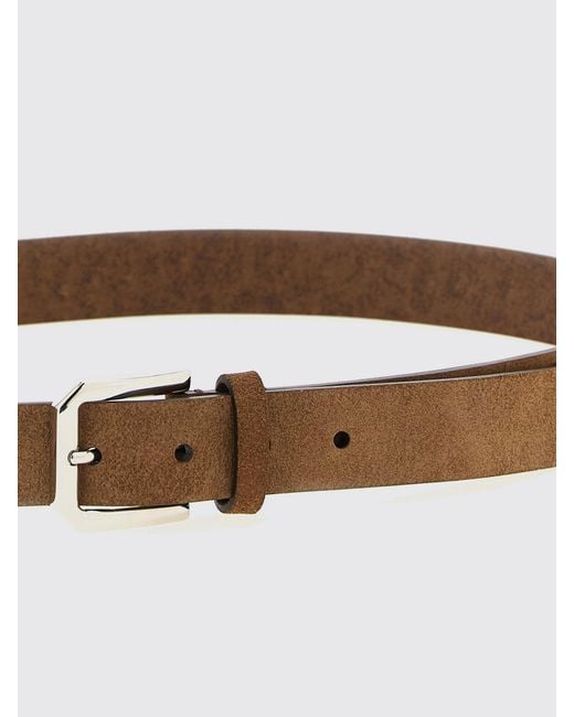 Brunello Cucinelli White Suede Leather Belt for men