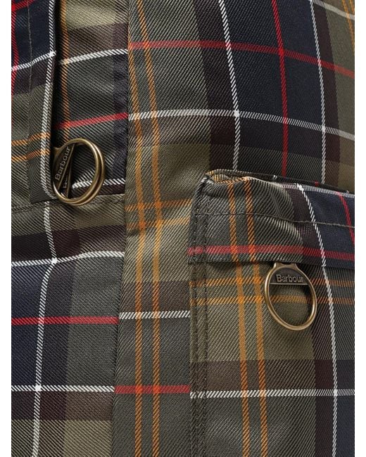 Barbour Black Torridon Tartan Print Nylon Backpack for men