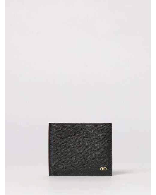 Ferragamo White Gancini Grained Calf Leather Wallet for men