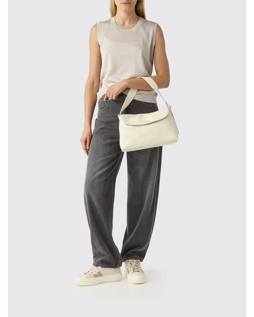 Orciani Natural Hammered Leather Nana Bag