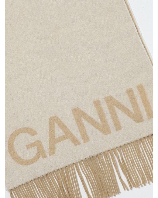 Sciarpa in lana riciclata di Ganni in White