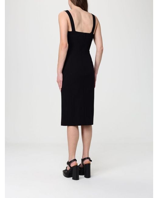 Versace Jeans Couture Black Stretch Crêpe Midi Dress