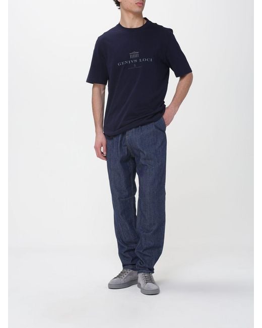 Brunello Cucinelli Blue Tapered Fit Cotton Denim Jeans for men