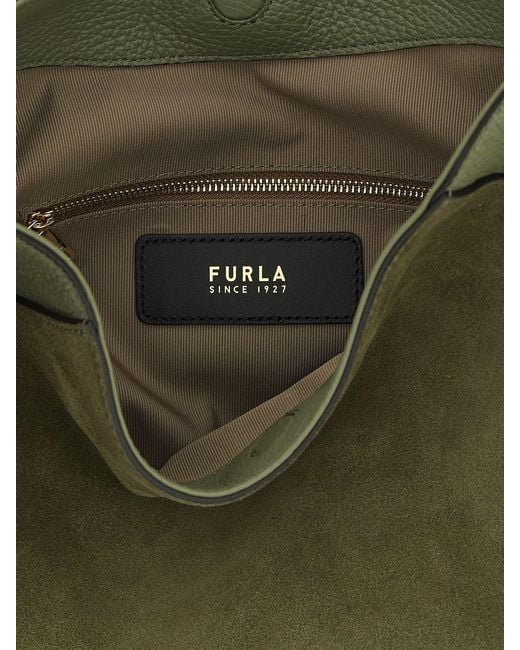 Furla Green Lara Suede Bag
