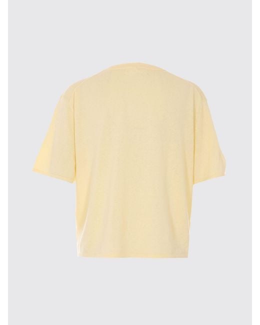 Lisa Yang Yellow Cropped Cotton Blend T-Shirt