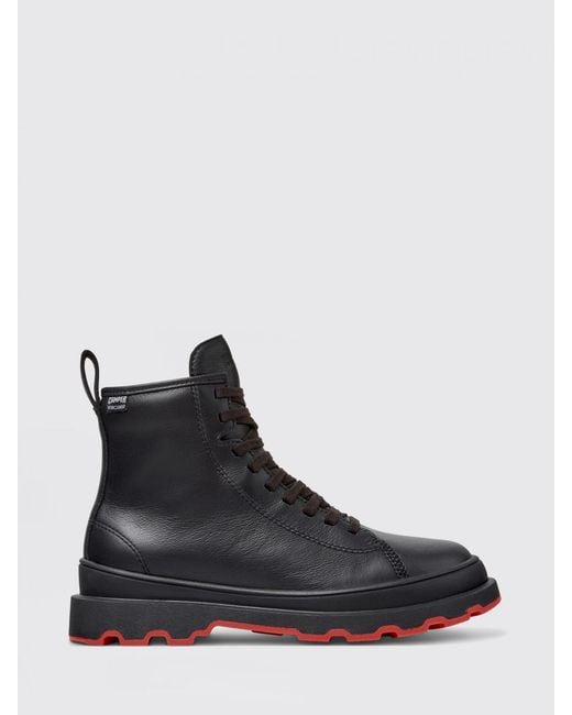 Camper Black Brutus+ Leather Ankle Boot