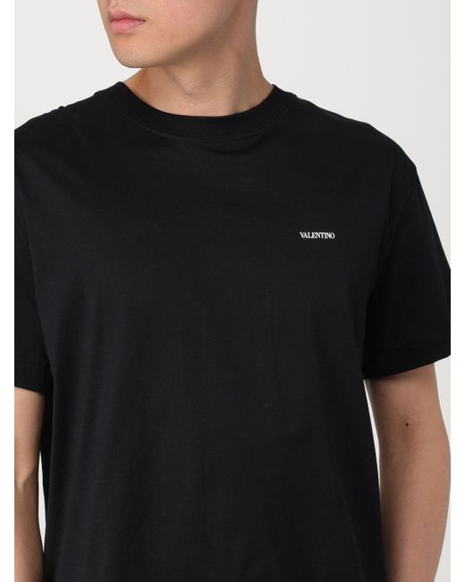 T-shirt di cotone di Valentino in Black da Uomo