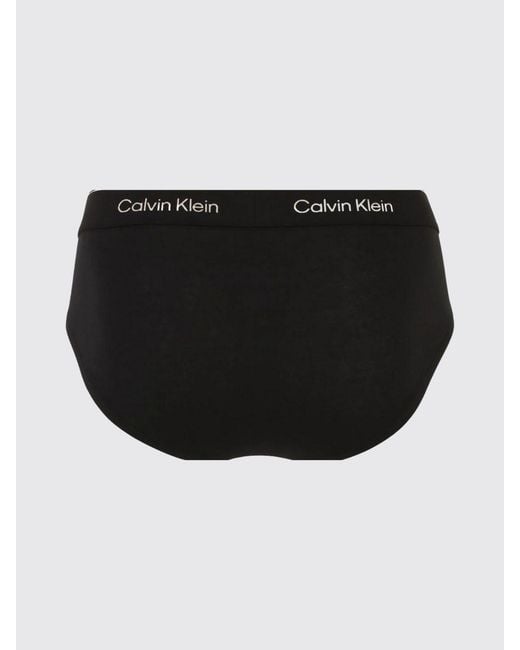 Calvin Klein Black Set Of 3 Stretch Cotton Briefs for men