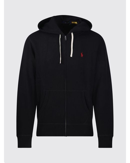 Polo Ralph Lauren Blue Cotton Blend Hoodie for men