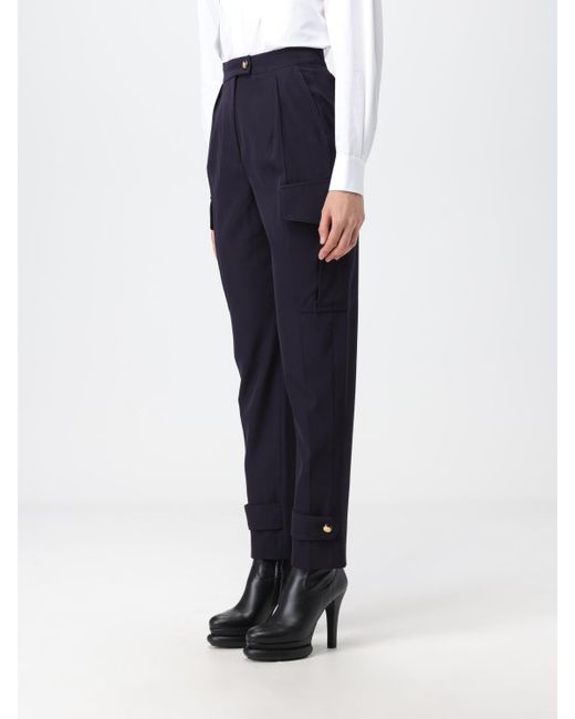 McQueen Blue Pants In Wool And Cotton