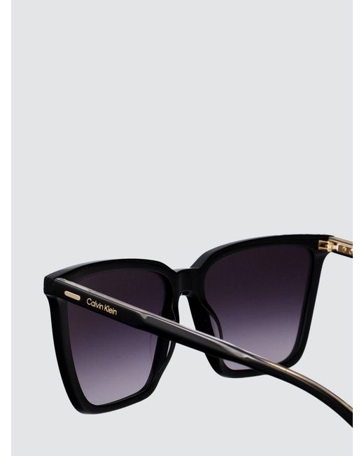 Calvin Klein White Acetate Cat-Eye Sunglasses With Logo