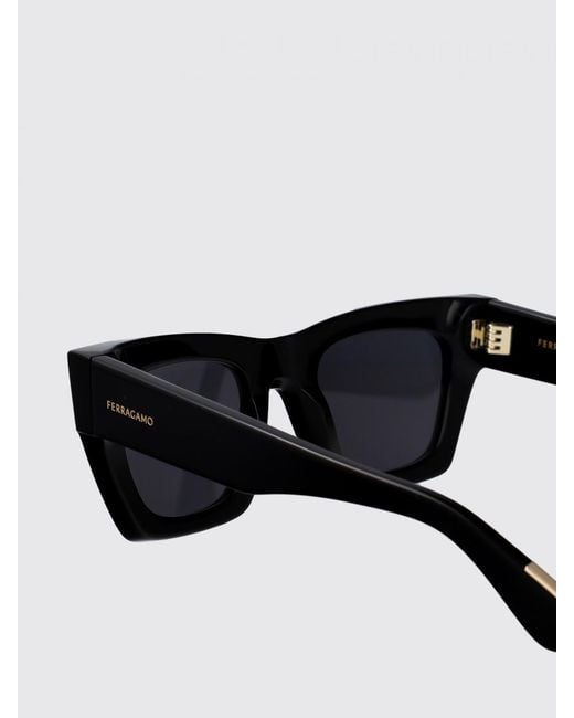 Ferragamo White Rectangular Cat-Eye Sunglasses
