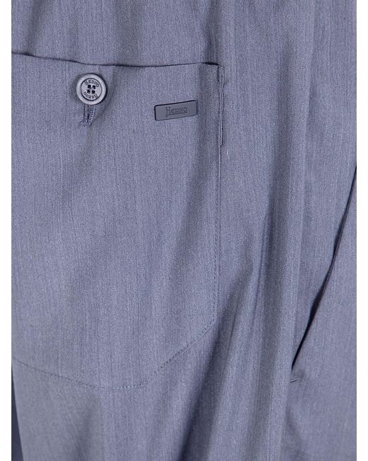 Herno Blue Pants for men