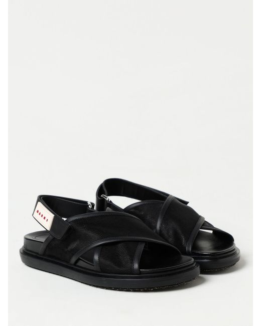 Marni Black Flat Sandals