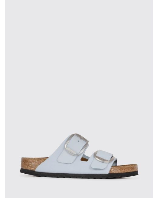 Birkenstock White Arizona Big Buckle Nubuck Sandals