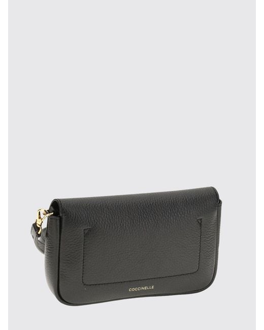 Coccinelle Gray C-Me Lock Mini Hammered Leather Bag