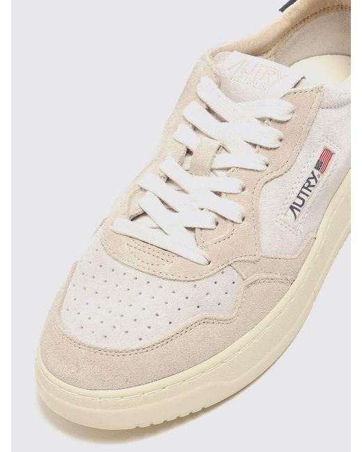 Autry White Medalist Low Two-Tone Calfskin And Suede Trainers for men