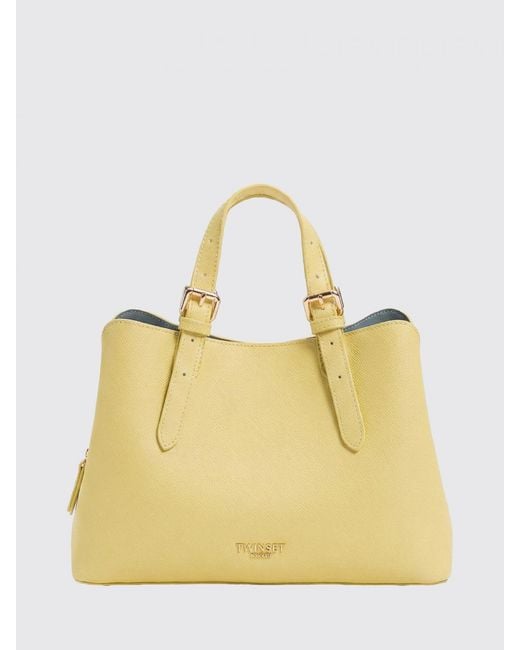 Twinset Yellow Grained Synthetic Leather Bag
