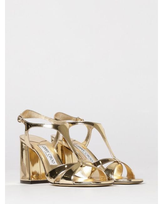 Jimmy Choo Natural Kesia Laminated Patent Leather Sandal