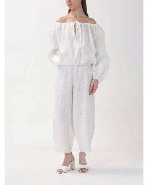 Pantalone in misto lino di Liviana Conti in White