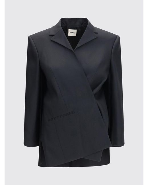 Khaite Black Asymmetric Wool And Silk Blazer