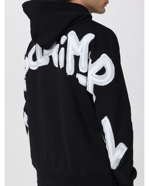 DISCLAIMER Blue Cotton Hoodie With Printed Logo And Dropped Shoulders for men