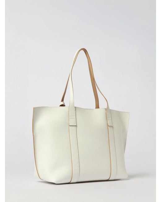 Hogan Natural Hammered Leather Script Bag