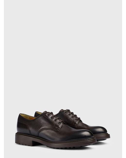 Doucal's White Leather Derby Shoes for men