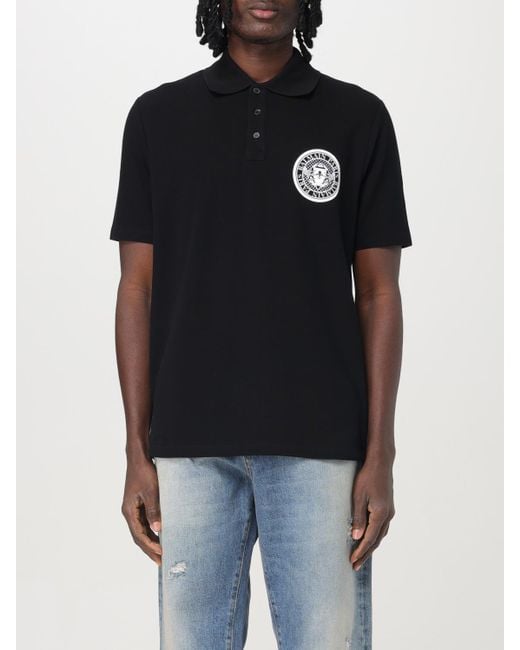 Balmain Black Polo With Printed Logo for men