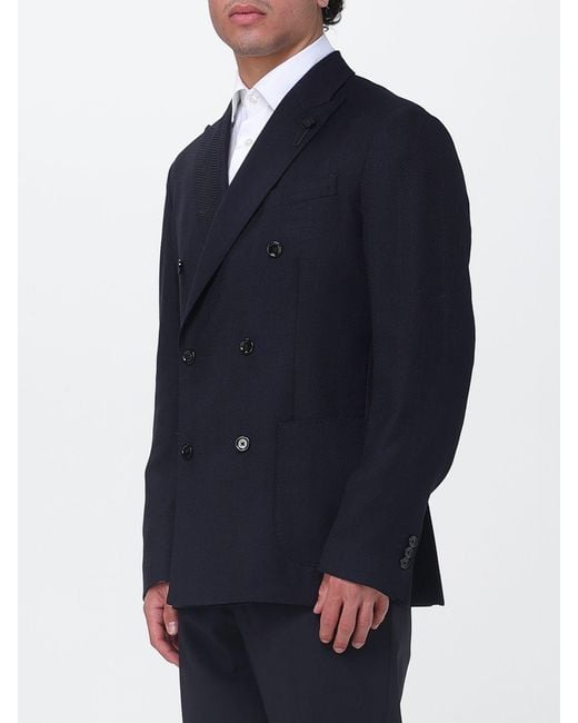 Lardini Blue Virgin Wool Blazer for men