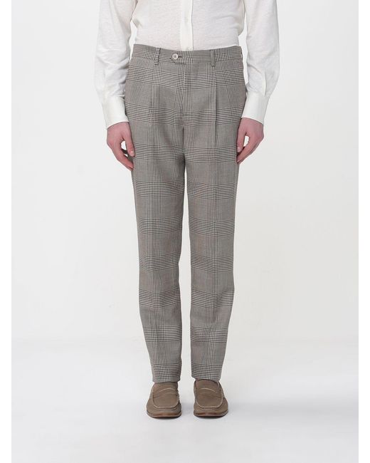 Brunello Cucinelli Gray Virgin Wool And Silk Chino Pants for men