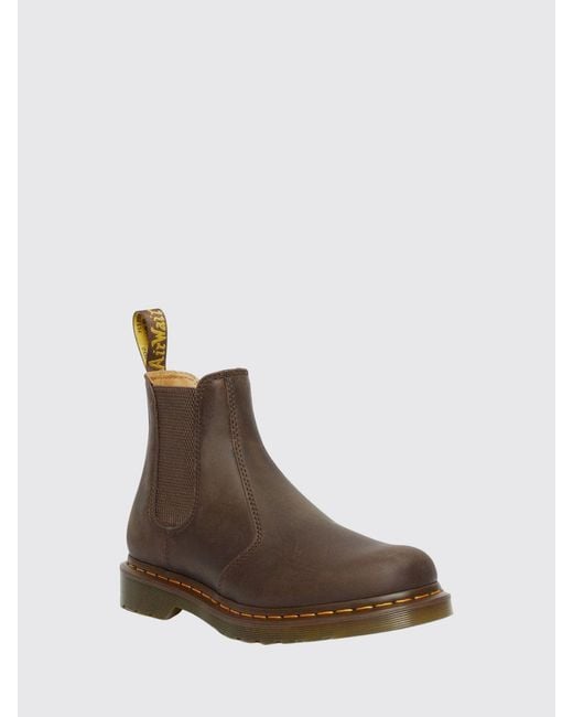 Dr. Martens Brown 2976 Leather Chelsea Boots With Goodyear Welt Sole And Rear Pull Tab for men