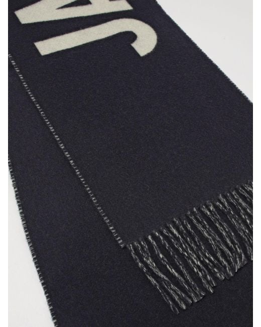 Jacquemus Black Wool Scarf With Macro Logo