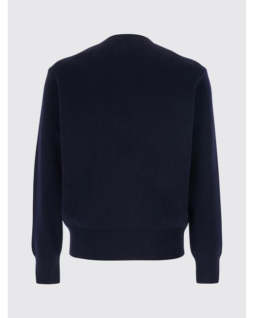 AMI Blue Crewneck Wool Jumper With Ami De Coeur Logo Embroidery for men