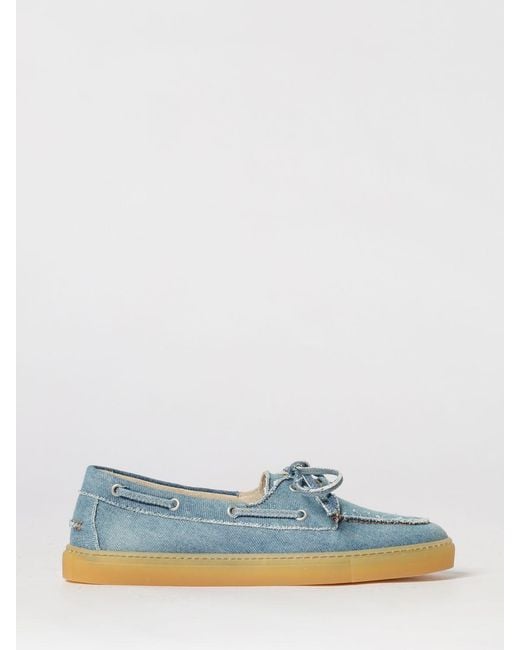 COPENHAGEN Blue Paia Cotton Denim Boat Loafers