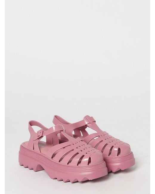 Melissa Pink Possession Ii Platform Pvc Sandals With Medium Heel