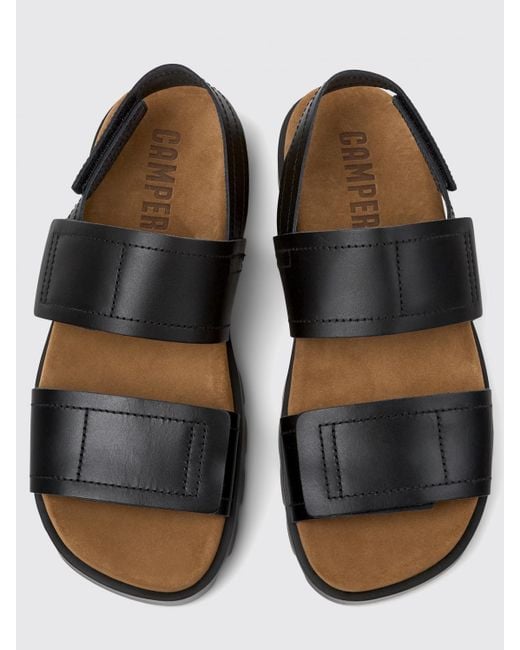 Camper Black Flat Sandals
