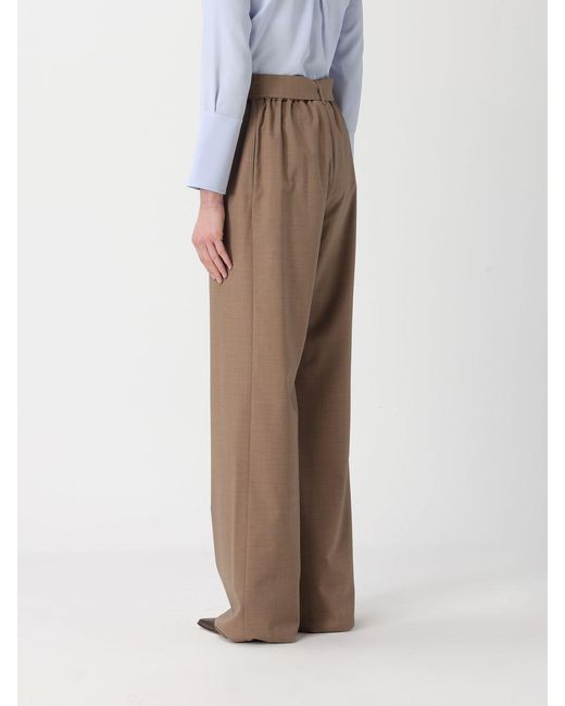 Max Mara Natural Virgin Wool Palazzo Trousers