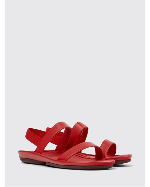 Camper Red Right Isla Leather Sandals