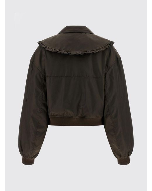 Ganni Black Technical Fabric Bomber Jacket