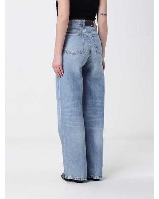 Boss Blue Wide-Leg Cotton Denim Jeans