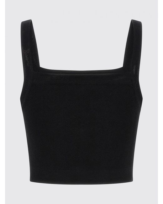 Balmain Black Cropped Knit Top