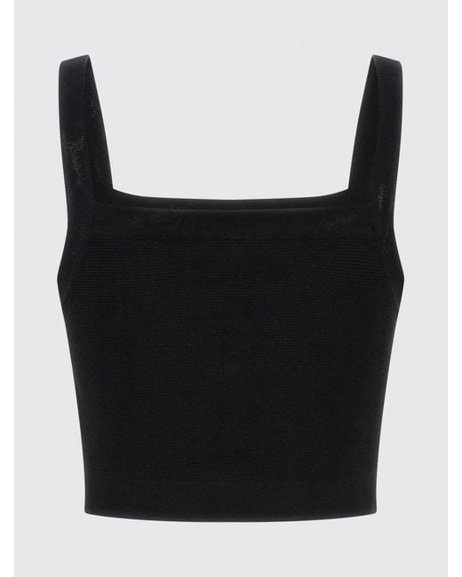 Balmain Black Cropped Knit Top