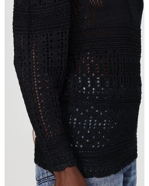 Isabel Marant Black Crochet Cotton Blend Top